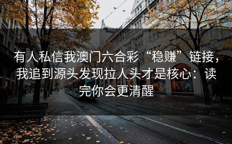 有人私信我澳门六合彩“稳赚”链接，我追到源头发现拉人头才是核心：读完你会更清醒