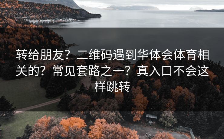 转给朋友?二维码遇到华体会体育相关的?常见套路之一?真入口不会这样跳转 转给朋友?二维码遇到华体会体育相关的?常见套路之一?真入口不会这样跳转